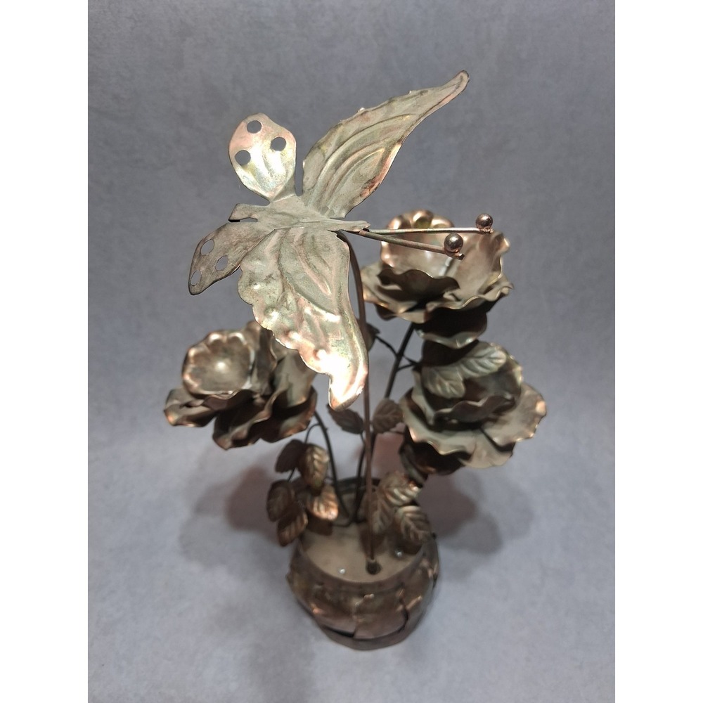 BRASS COPPER METAL MUSICAL FLOWERS "You Light Up My Life" 13T 8W